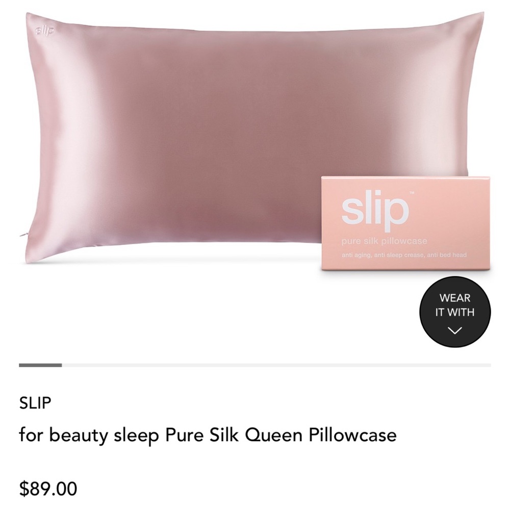 Slip new silk pink queen pillow case